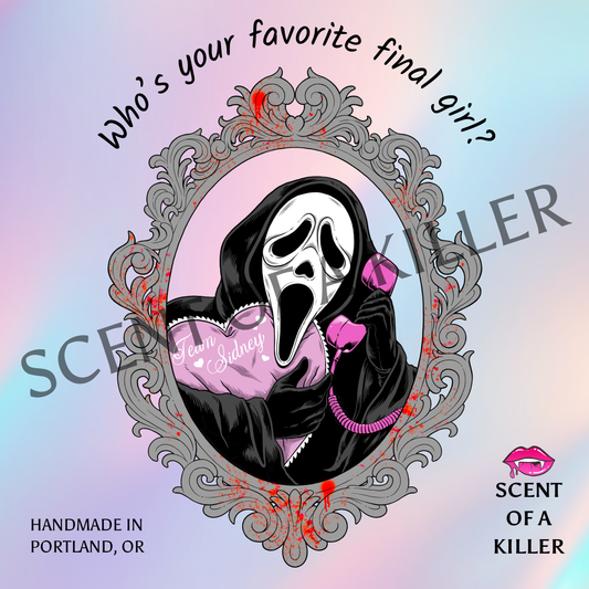 Who’s your favorite final girl? (Scented Parody Candle)