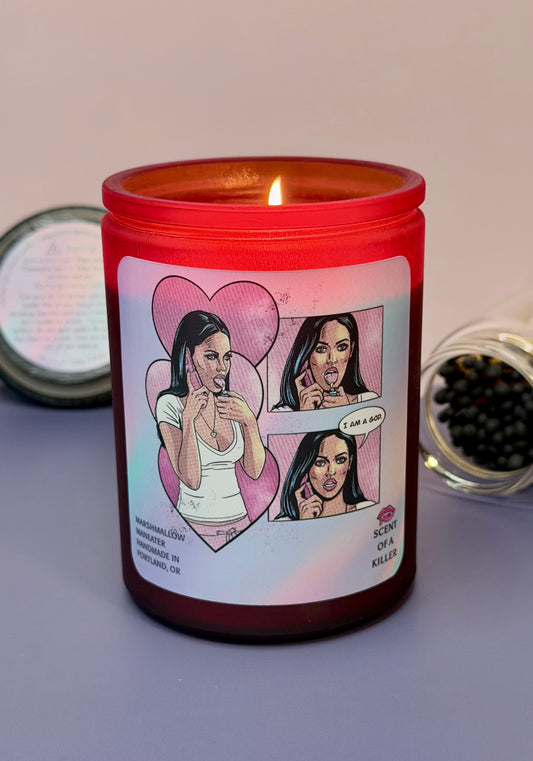 Jennifer: I AM A GOD. (BellerisAliveArt Collab Campfire Marshmallow Parody Candle)