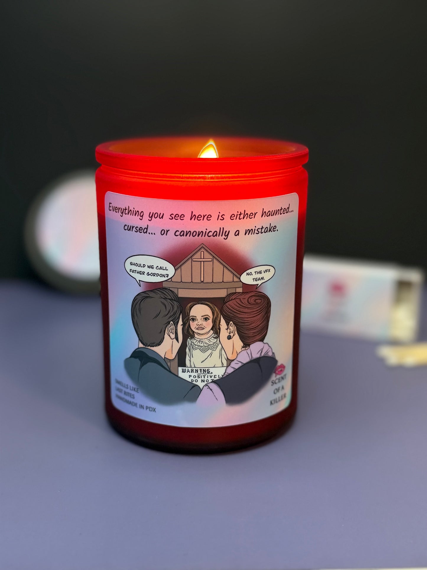 Conjuring Chuckesmee (Smells Like Last Rites Parody Candle)