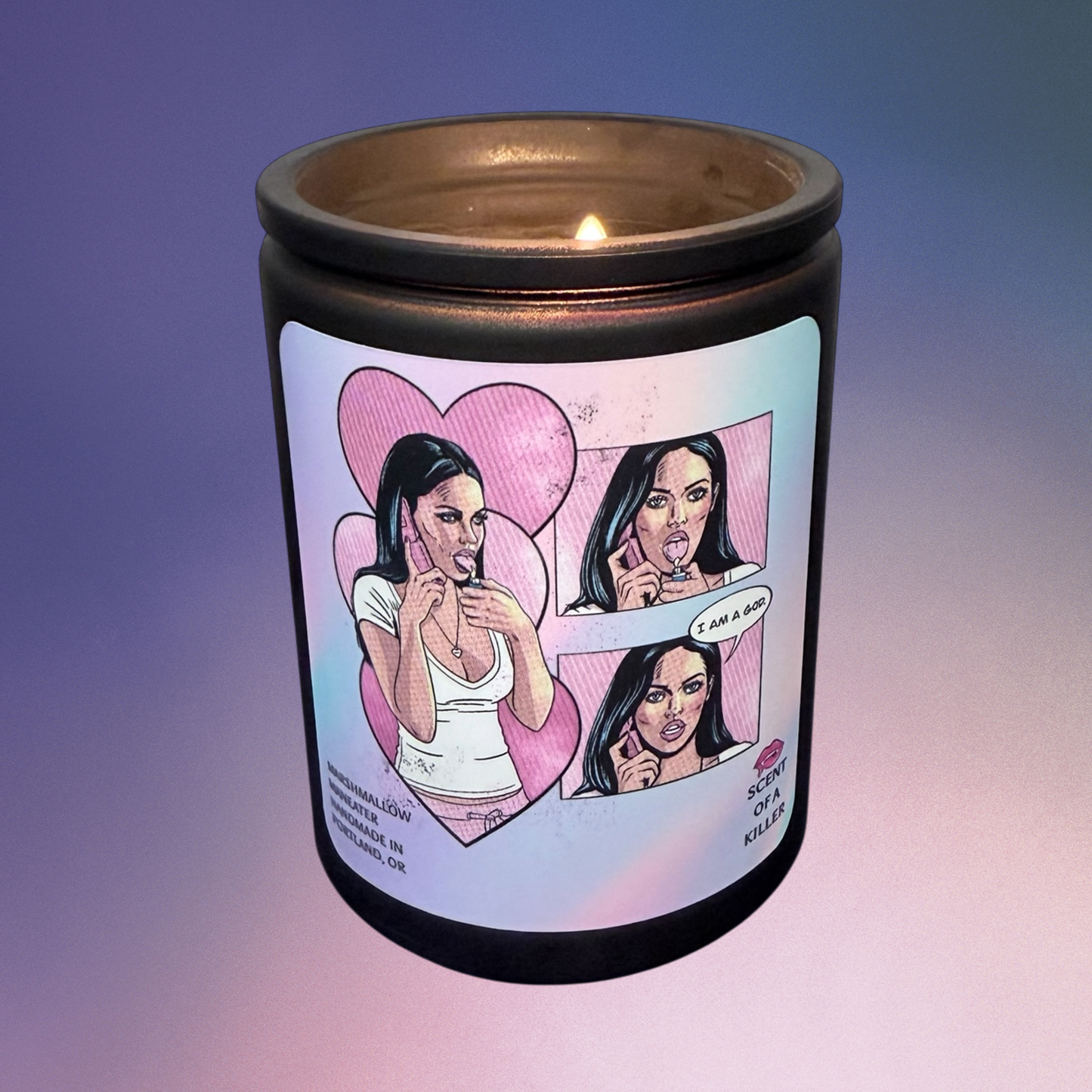 Jennifer: I AM A GOD. (BellerisAliveArt Collab Campfire Marshmallow Parody Candle)