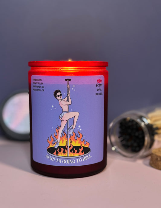 Since I'm Going to Hell (BellerisAliveArt Collab Cashmere Plum Parody Candle)